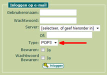 Webmail type POP3 IMAP